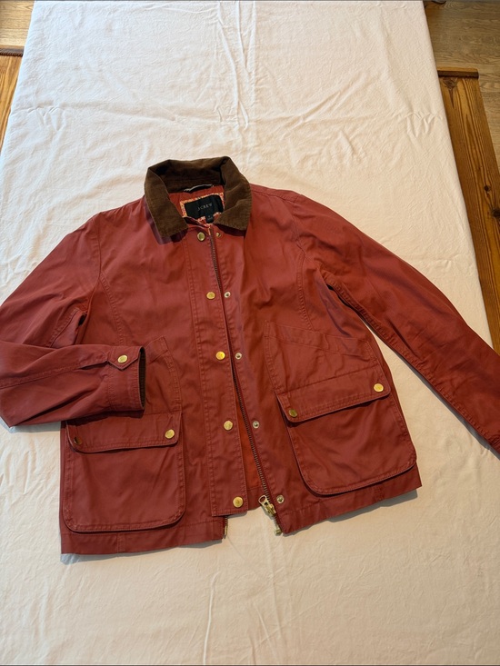 J. Crew Jackets & Blazers - J. Crew Rust Red Utility Jacket with Brown Corduroy Collar